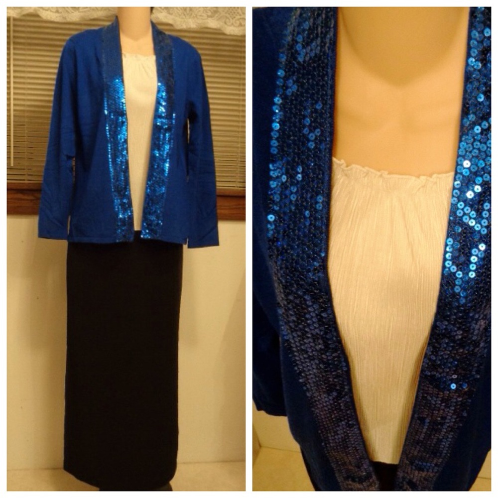 NOTATIONS Sequin Embellished Cardigan Career Formal NWT Size M